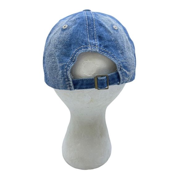 CapriCorn-2013 Denim Bling Hat Cap Visor Studded Rhinestones Gems Cat Girl - Picture 3 of 4